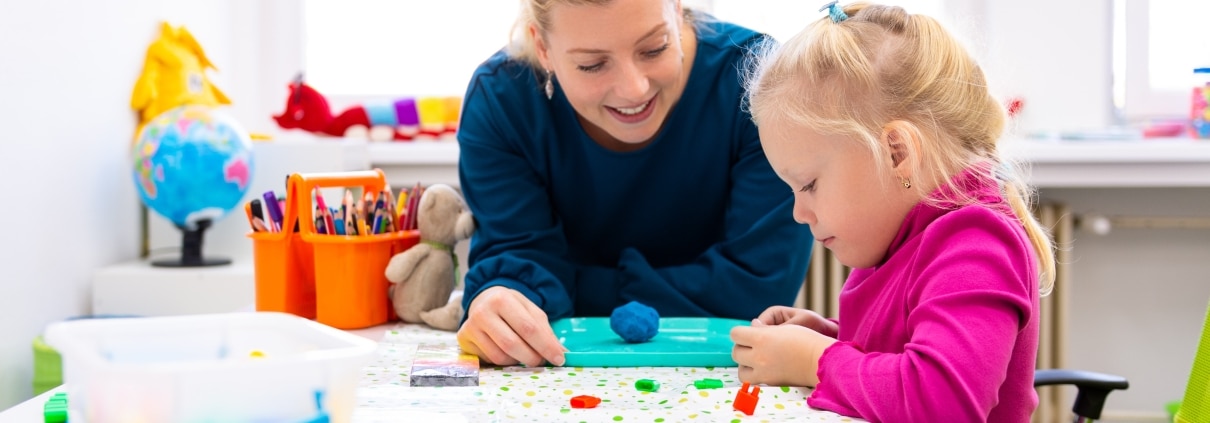 Occupational therapy session with toddler