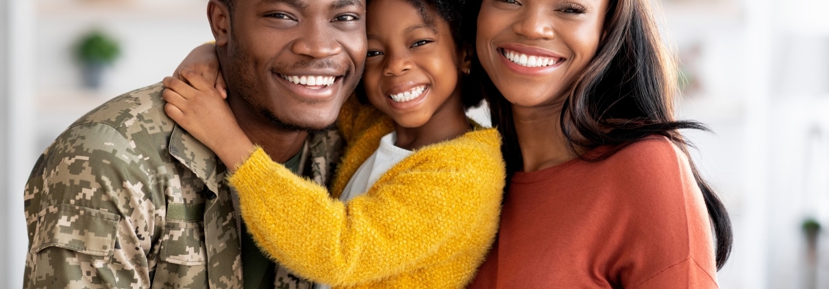 Portrait of a happy military family